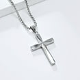 thumbnail image 2 of Cross Necklace for Men, Silver/Gold/Black Cross Pendant with 24" Chain, Religious Gifts for Men Women Christians, 2 of 5