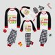 thumbnail image 1 of Pijamas familiares a juego de Navidad, conjuntos de pijamas a cuadros blancos y negros, Just Who Loves Christams en julio, 1 of 4
