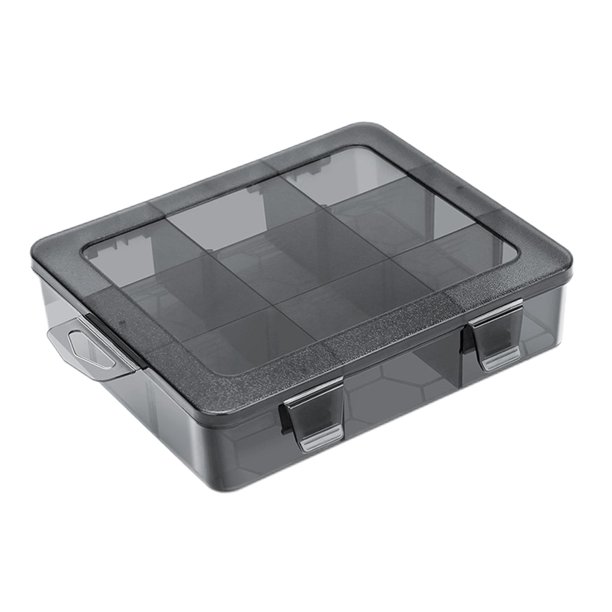 Contenedor de almacenamiento Caja de almacenamiento de aparejos de rejilla múltiple, caja organizadora de accesorios para hacer joyas, caja contenedora, caja de utilidad , 9 rejillas