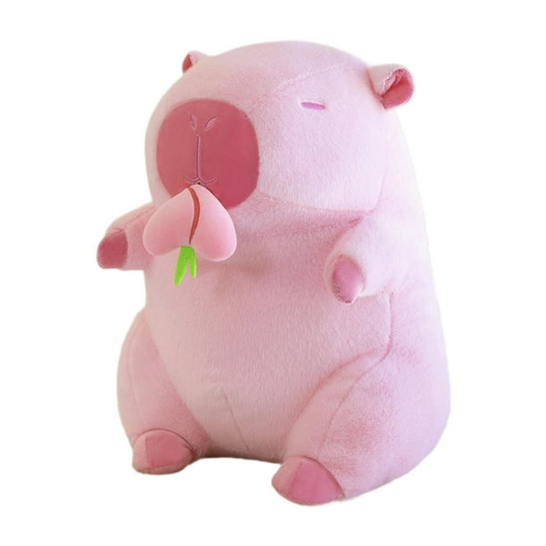 Peluche de capibara, suave, ideal para familias y niños. Carpincho melocotonero rosa