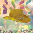 thumbnail image 2 of BRICH Men & Women Cowboy Hat Western Style Glitter Party Hats Gold One Size, 2 of 4