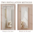 thumbnail image 6 of Homall Mirror Jewelry Cabinet, Upgraded 3 LED Lights Wall/Door Mounted Jewelry Armoire Organizer, 47.2" Full Length Mirror with Storage, Built-in Lighted Mirror, Lockable, White, 6 of 8