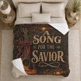 thumbnail image 5 of Song, Festive Holiday Scene, Warm Flannel Blanket for Ranch House and Living Room with Detailed Artwork with Rich Color Accents, Art Lovers Encouragement Gift, Festive Home Decor, 5 of 9