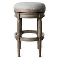 thumbnail image 3 of Maven Lane Pullman Backless Bar Stool in Reclaimed Oak Finish w/ Ash Grey Fabric Upholstery, 3 of 5