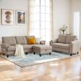thumbnail image 4 of Soscana Living Room Furniture Set Sectional Sofa Couch with Storage Ottoman and Loveseat,for Home Apartment Office Studio,Beige, 4 of 7