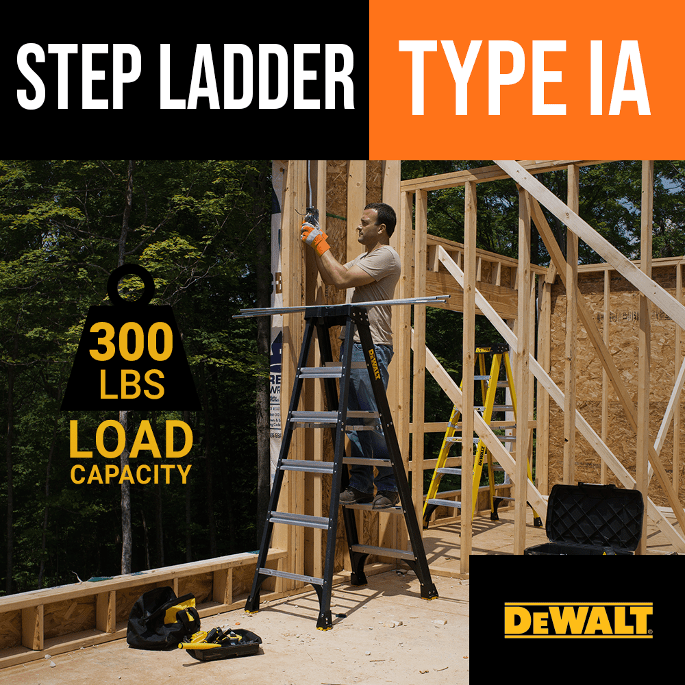 DeWalt 4-Foot Fiberglass Step Ladder, 300-Pound Load Capacity, Type IA, DXL3010-04