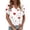 White, variant on Womens Short Sleeve Shirts V-Neck Y2K Summer Tops Love Heart Print Spring Tee