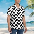 thumbnail image 6 of Black And White Stripe Line Men's 3d Print Casual Button Down Shirts, Novelty Hawaiian Short Sleeves M, 6 of 8