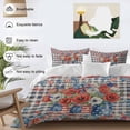 thumbnail image 5 of Independence Day Queen Size Comforter Set, U. S. Flag Red White Poppy Flowers Black Plaid Bedding for All Seasons, 4 Pcs Bed Set, 1Quiltcover (90"x92") ,1Sheet(94"x116"), 2Pillowcases (30"x20"), 5 of 9
