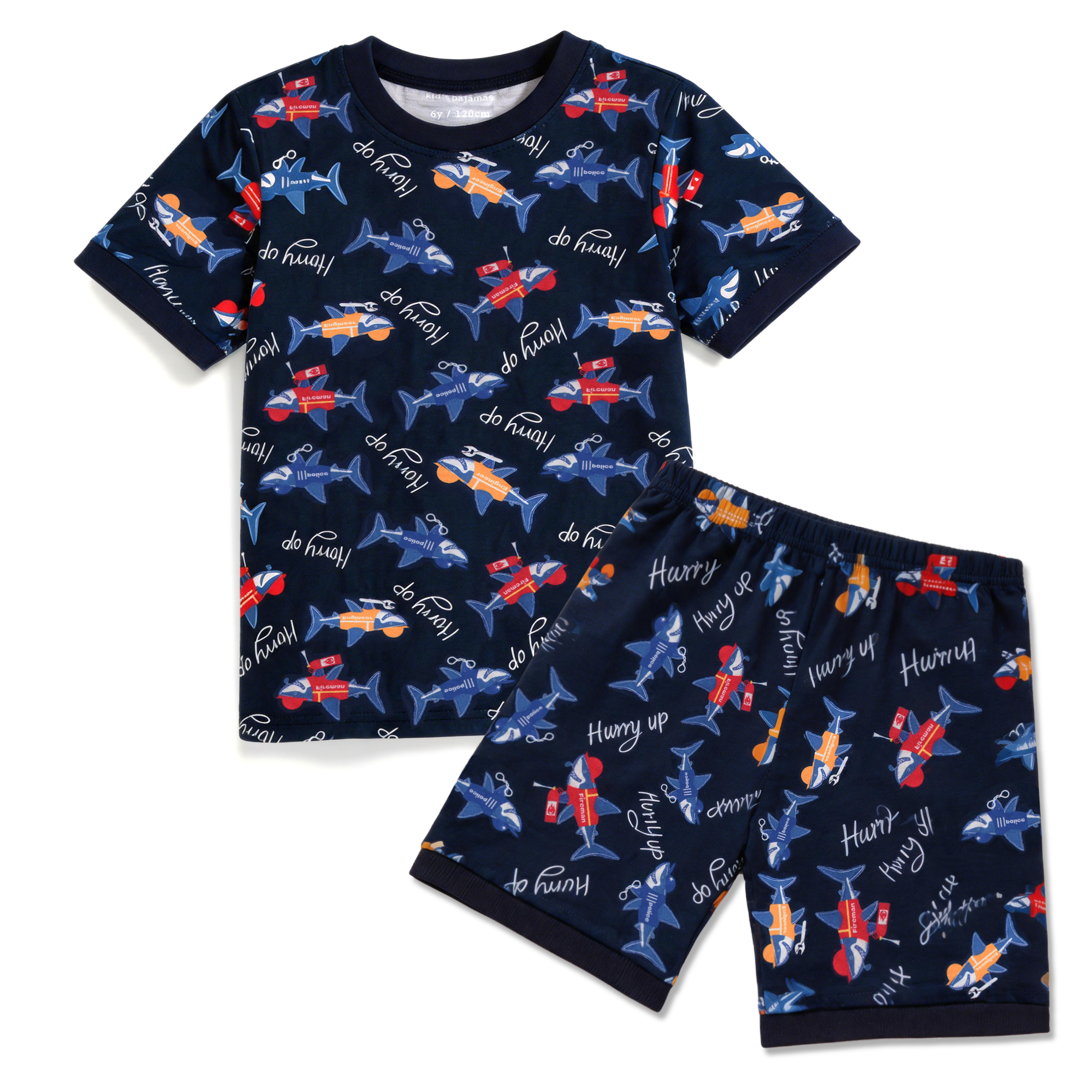 SPTRAMLE Boys Short Pajamas Set, Kids Summer Sleepwear Clothes Children Toddler Shark Pjs Set 2-12Y