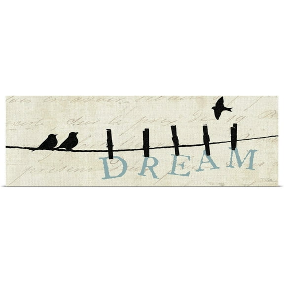 Great BIG Canvas | Rolled Alain Pelletier Poster Print entitled Birds on a Wire - Dream on Cream