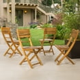 thumbnail image 2 of GDF Studio Vicaro Outdoor Natural Finish Acacia Wood Foldable Dining Chairs, Set of 4, 2 of 9