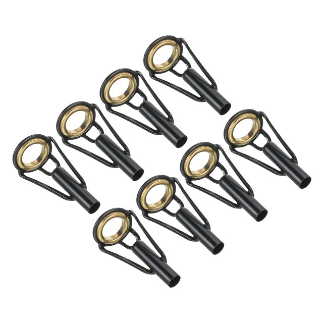 Unique Bargains 3.8mm Stainless Steel Fishing Rod Tip Repair Kit Pole Ring Guide Replacement, Golden 8 Pack