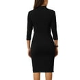 thumbnail image 3 of MODA NOVA Juniors Sheath Dress Zipper Collar Pencil Wear-to-Work Dress, 3 of 5