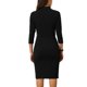thumbnail image 3 of Vestido de tubo con cremallera y cuello para mujer Inspire Chic, vestido de trabajo 2XL negro, 3 of 6