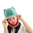 thumbnail image 1 of Sombrero de cabeza de dinosaurio lindo Sombrero de cosplay Accesorios de Verde Zulema sombrero de felpa de fiesta, 1 of 7