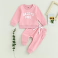 thumbnail image 2 of Youmylove Toddler Girl Clothes Daddys Baby Fall Winter Outfit Sweatshirt Pants Set Jumper Sweatpants Suit Girls Outdoor Casual Outfit, 2 of 7
