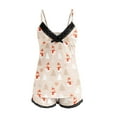 thumbnail image 4 of JIANJIA Womens Pajama Sets Christmas Santa Print Sexy Casual V Neck Spaghetti Strap Camisole With Shorts Sleepwear Daily-Wear, 4 of 4