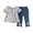 Gray, variant on TAGOLD Summer Outfit Sets for Kids Clothes,Girls Outfit Sets,Children's Summer Little Flower Print Comfortable Casual Shirt Set Short Short Sleeve And Jeans Lapel Sets For Kids