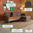 thumbnail image 3 of Sala Modular Reversible Makora Brunello Con Memory Foam, Color Chocolate , De Lino, Respaldo Reclinable de 3 Posiciones, 3 of 10