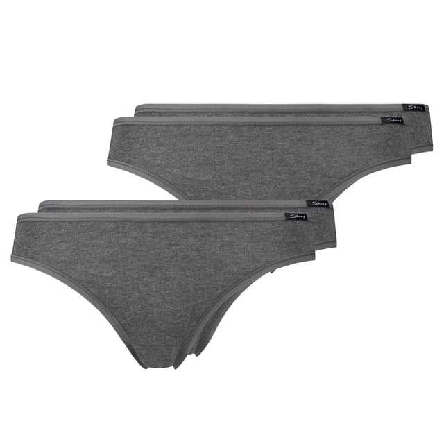SKINY Mujer Calzoncillos de Río, paquete de 4 - Calzoncillos de bikini, algodón estirado, básico Gris L (Large)