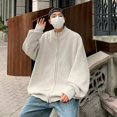 thumbnail image 5 of Suéter de otoño e invierno, cárdigan holgado de estilo coreano para hombre, suéter de punto para jóvenes estudiantes a la moda, ropa exterior con hilo a juego, 5 of 5