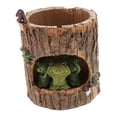 thumbnail image 1 of Zorion Tree Stump Pot Decorative Figurine Cute Multipurpose Plant Pot Tabletop Ornament Frog, 1 of 9