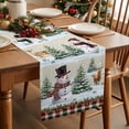 thumbnail image 2 of Burlap Table Runner 36 Inches Long,Snowman Elk Xmas Ball Pine Tree Non-Slip Kitchen Table Runners for Dining Room Everyday Use Party Table Decorations Winter Snowflakes Retro Plaid, 2 of 9