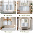 thumbnail image 6 of Light Blue Grey Stripe Tier Curtains, Modern Farmhouse Vertical Striped Light Filtering Kitchen Curtains, 2Pcs Rod Pocket Half Window Treatments Panels for Sink Cafe Cabinet Camper 27.5x36 Inches, 6 of 9