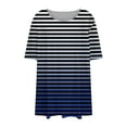 thumbnail image 6 of Atogsazn Womens Plus Size Tops Tunic Short Sleeve Crew Neck Shirts Casual Loose Blouse for Women Fashion Top 03-Dark Blue XXXXL, 6 of 6