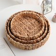 thumbnail image 3 of Home Woven Storage Tray Living Room Office Hotel Simple Design Multifunctional Fruit Vegetable Remotes Organizer 28x6cm, 3 of 10