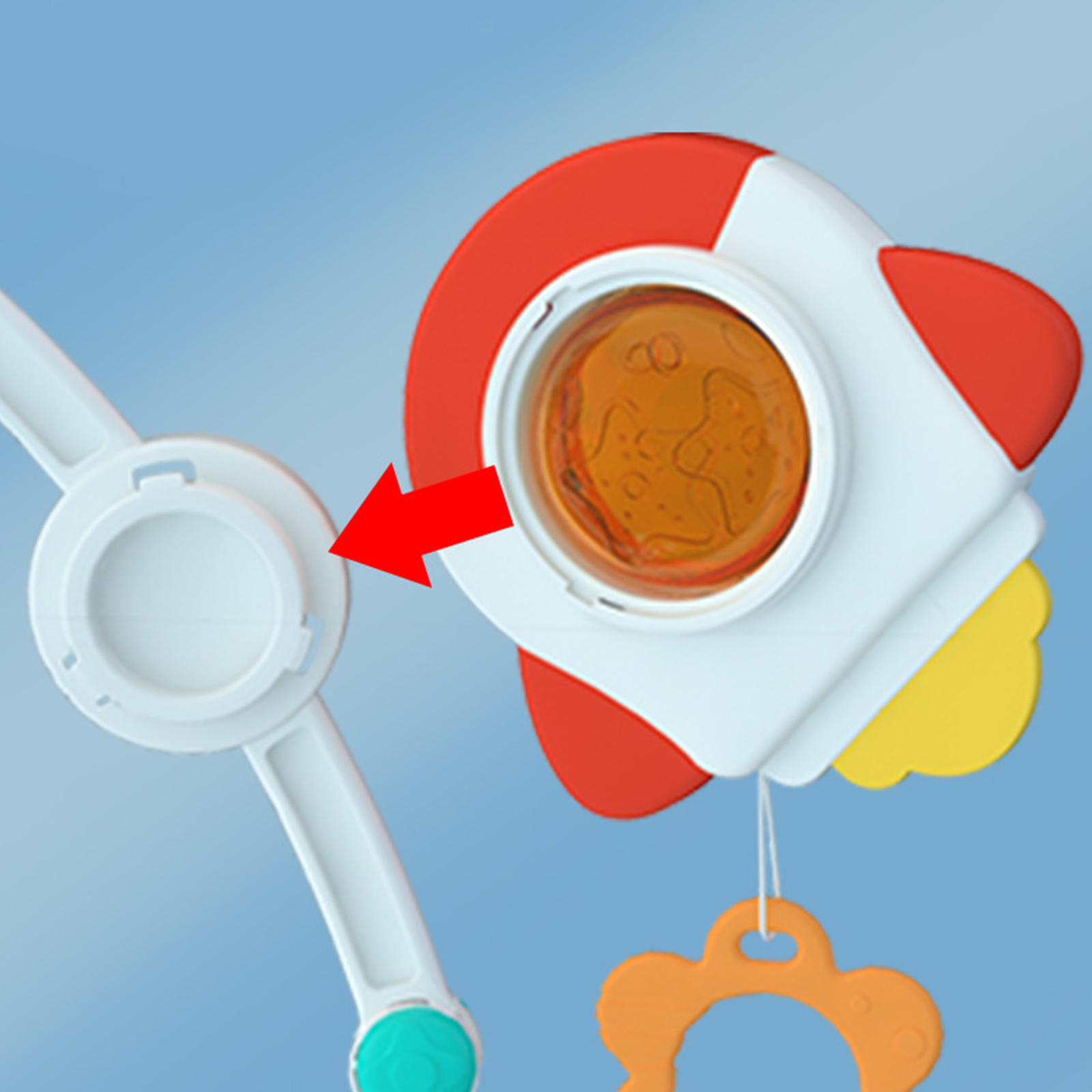 Adjustable Baby Mobile Hanger, Space Theme Crib Clip for Bassinets, Strollers, Playpens with Safe ABS Decorations