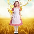 thumbnail image 2 of TEAJOPSUU Girls Oktoberfest Clothes Kids Tweens German Bavarian Dirndl Dress with Maid Apron Handscarf Traditional Clothing Set A-Red, 2 of 3
