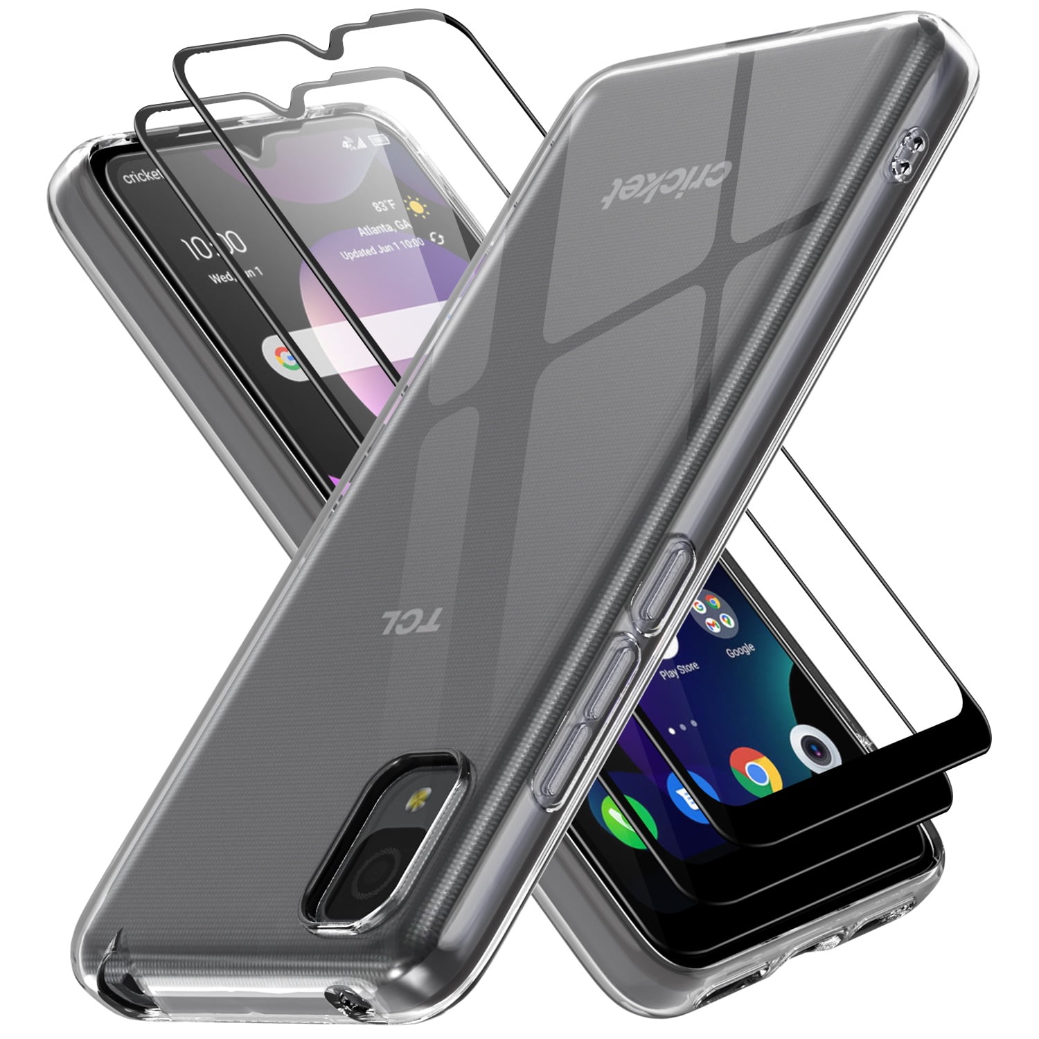 CBUS Clear FlexGel Case + 2X Glass Screen Protector for TCL 30z / 30