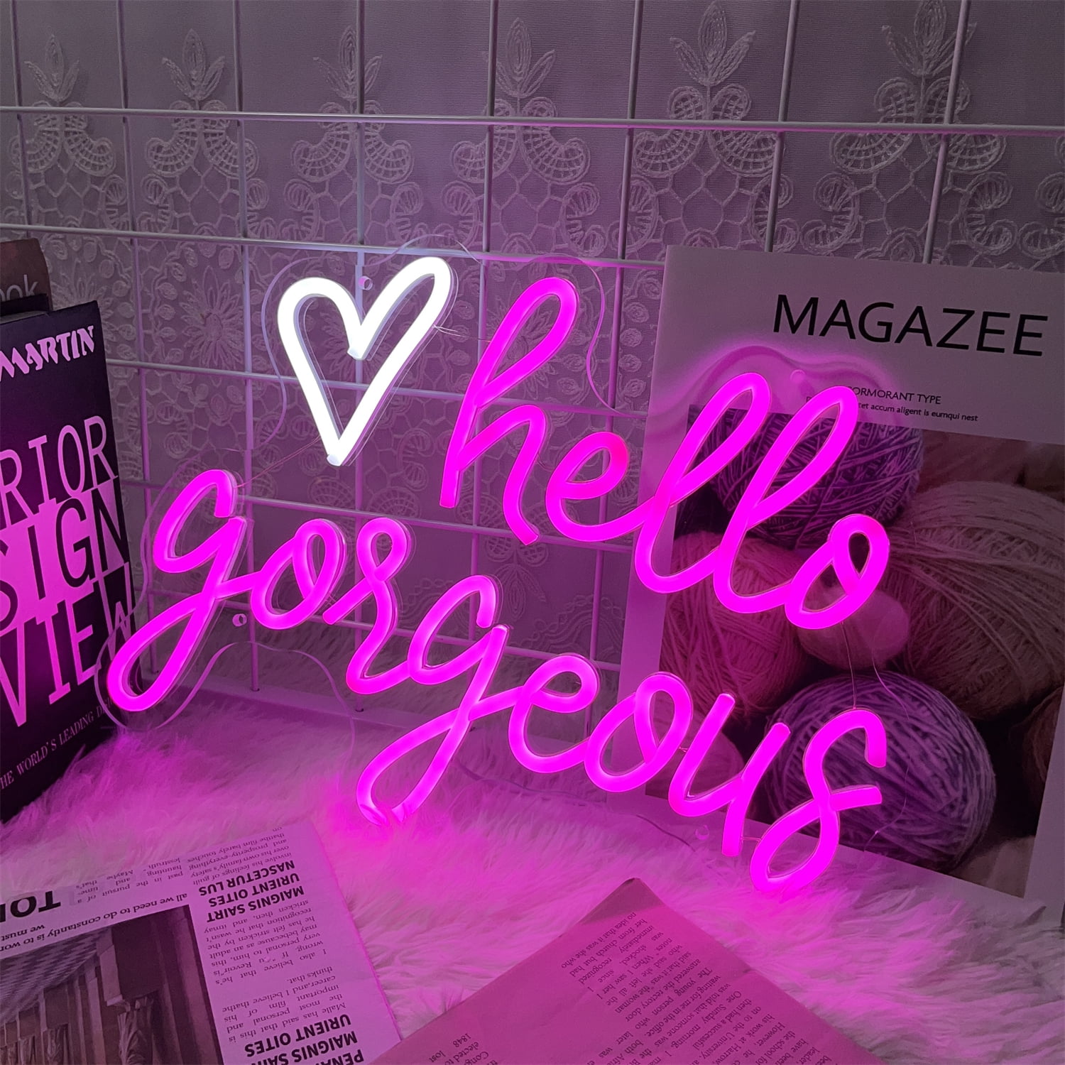 ZPL Neon Signs Hello Wedding Light Pink Neon Lights for