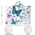 thumbnail image 3 of Wearable Blanket,Purple Leaf Butterfly Pattern Hooded Wearable Flannel Blanket for Adults & Teens,Winter Poncho Shawl Wrap Cape Cozy Anti-Pill,50"x60", 3 of 5