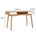 thumbnail image 5 of Wooden Desk with 2 Drawers and One Open Shelf in Brown and White, 5 of 5