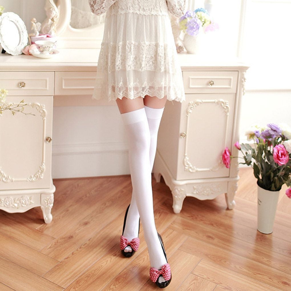 1020px x 1020px - 10pcs Women Lady Over Knee Thigh Stockings Fashion High Socks Tights  Pantyhose,white - Walmart.com