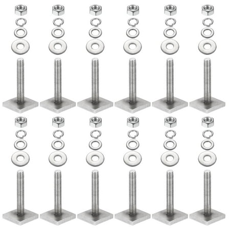 Uxcell T Slot Bolts M6 x 35mm Square Head T Bolts for Roof Rack 12 Set