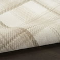thumbnail image 3 of HomeRoots 569843 4 x 6 ft. Plaid Power Loom Rectangle Area Rug, Ivory, 3 of 11