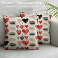thumbnail image 3 of COMIO  Valentines Pillow Sham, Doodle Style Hearts with Different Designs Romantic Inspirations for Art, Decorative Standard King Size Printed Pillowcase, 3 of 5