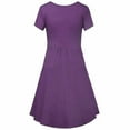 thumbnail image 3 of Diufon Maternity Dress for Women Short Sleeve Crew Neck A-Line Nursing Dress Ruffle Pregnancy Solid Color Midi Dresses, 3 of 3