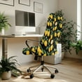 thumbnail image 3 of SCRAWLGOD Lemon Spots Yellow Black Comfortable Chair Covers for Office Desk Chairs Elastic Breathable Chair Protector Easy to Remove Dustproof Desk Chair Slipcovers, L, 3 of 7