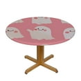 thumbnail image 3 of HAOXIT Cute Pink Ghost Pumpkin Table Cloth Halloween  Waterproof Round Tablecloth Washable Table Cover for Kitchen Outdoor Party Wedding 31-35, 3 of 8