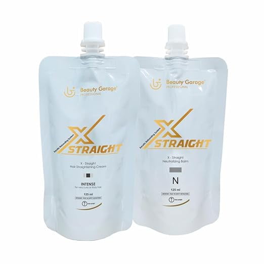 Beauty Garage X-Straight Hair Straightening Cream Set (Intense Cream + Neutralizing Cream) 125ml each