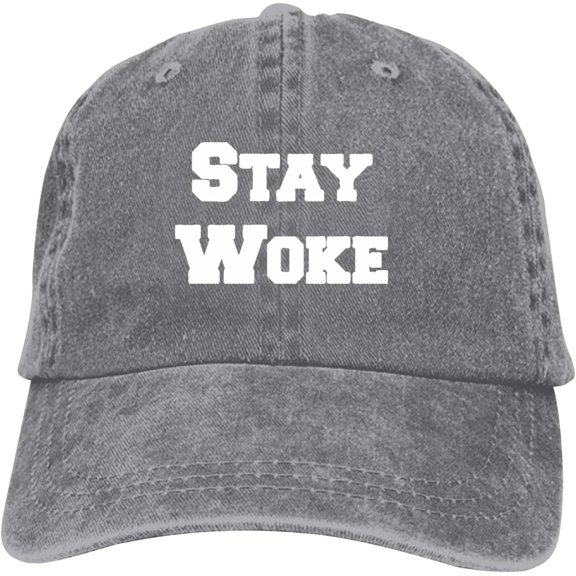Stay Woke Baseball Cap Vintage Adjustable Washed Hats Cowboy Hats Denim Dad Hat for Men Women Boy Girl
