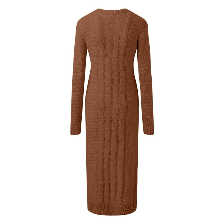 Autumn/Winter Casual Loose Knit Shawl Dresses For Women