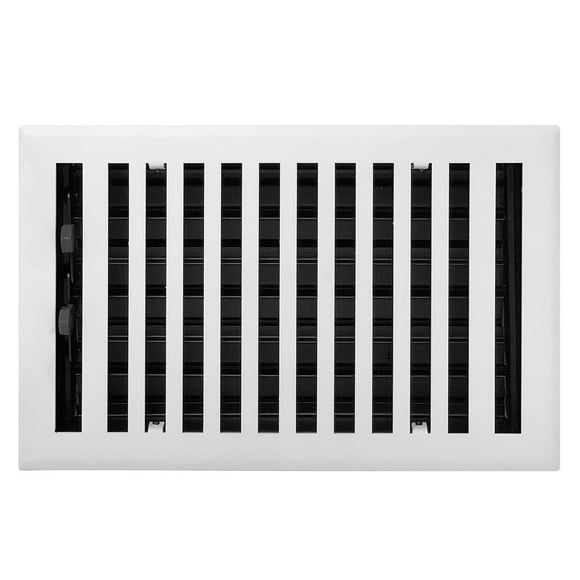 Madelyn Carter Modern Chic Style Vent Cover Solid Cast Steel Interior Controls Air Flow 6 x 12 inches (Overall Face: 7.25 x 13.5 inches) Textured White