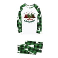thumbnail image 2 of Elippeo Christmas Family Pajamas Matching Set Christmas Tree Print Raglan Long Sleeve Tops and Plaid Pants Sleepwear Nightwear, 2 of 10