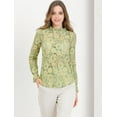thumbnail image 3 of INSPIRE CHIC Women's Crochet Lace See Through Floral Ruffle Neck Blouse, 3 of 6